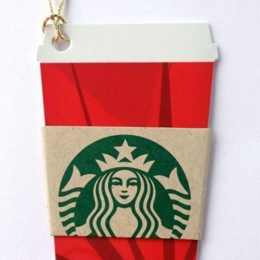 Rare STARBUCKS Mini Red Cup Ornament / Gift Card Set of 2 ☕️ - Picture 8 of 9